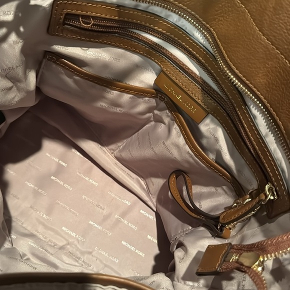 Michael Kors raven Brown Leather Tote Bag with crossbody EUC - Picture 10 of 16